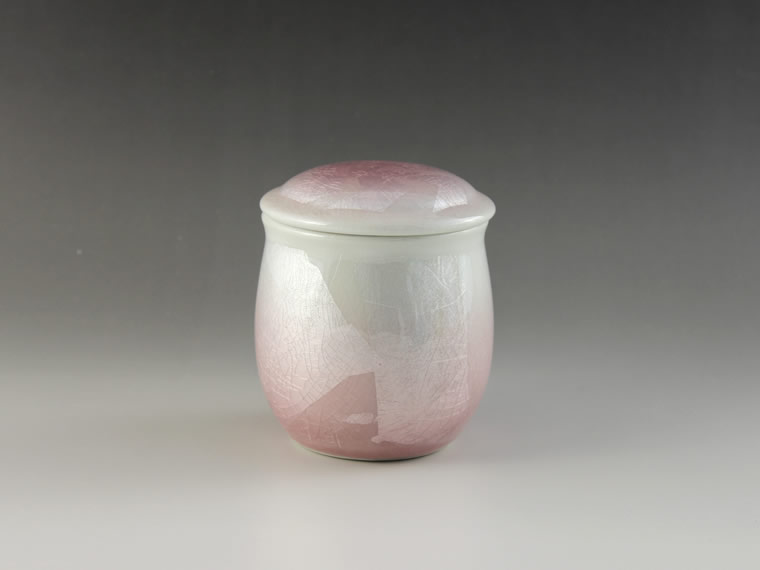 九谷焼骨壺 銀彩 花